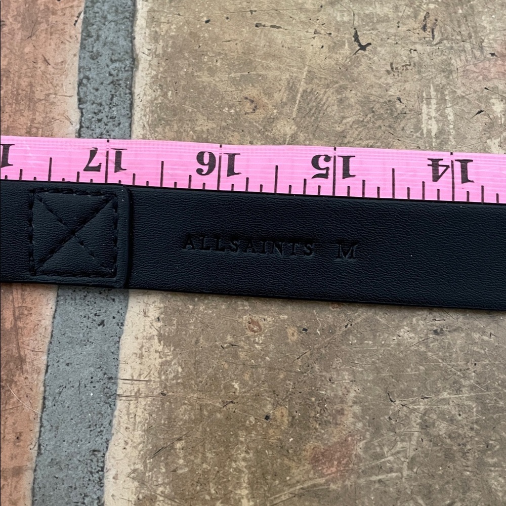 AllSaints Luna Sparkle Skinny Leather Black Western Belt Size Medium NWOT - Picture 12 of 16